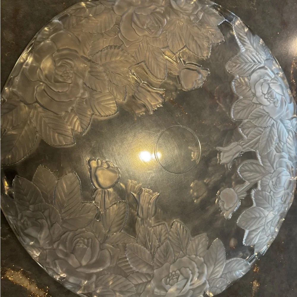 Mikasa Clear Floral Glass Platter Set of 2 Grandmacore Minimalist